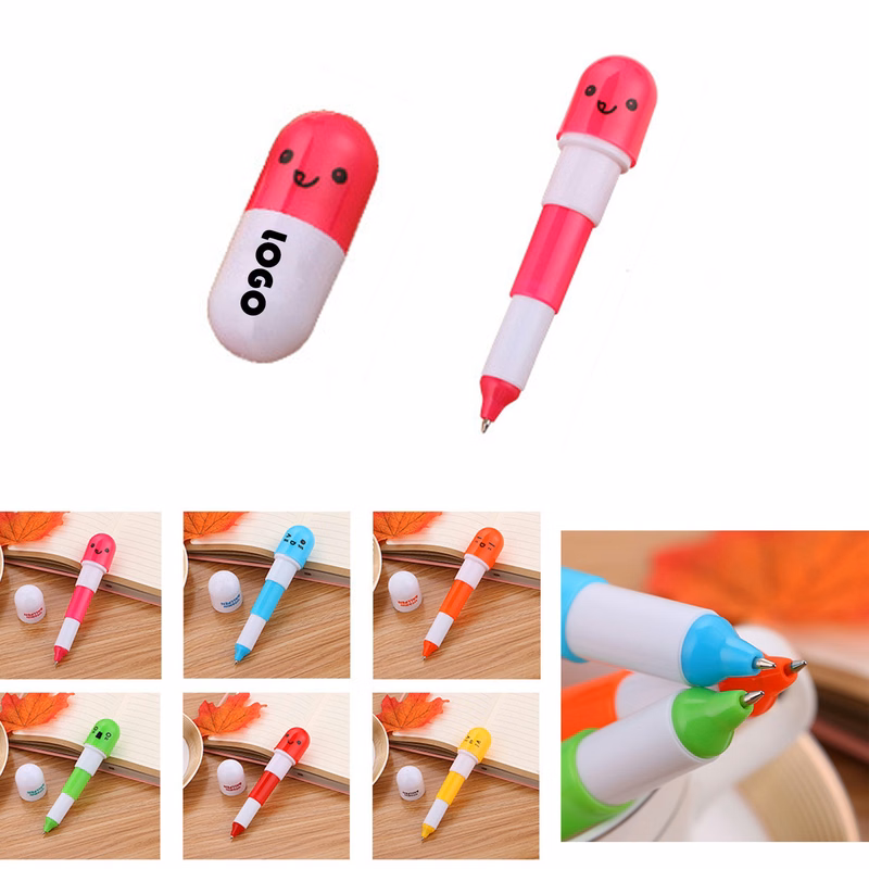 Retractable Capsule Pill Ballpoint Pen