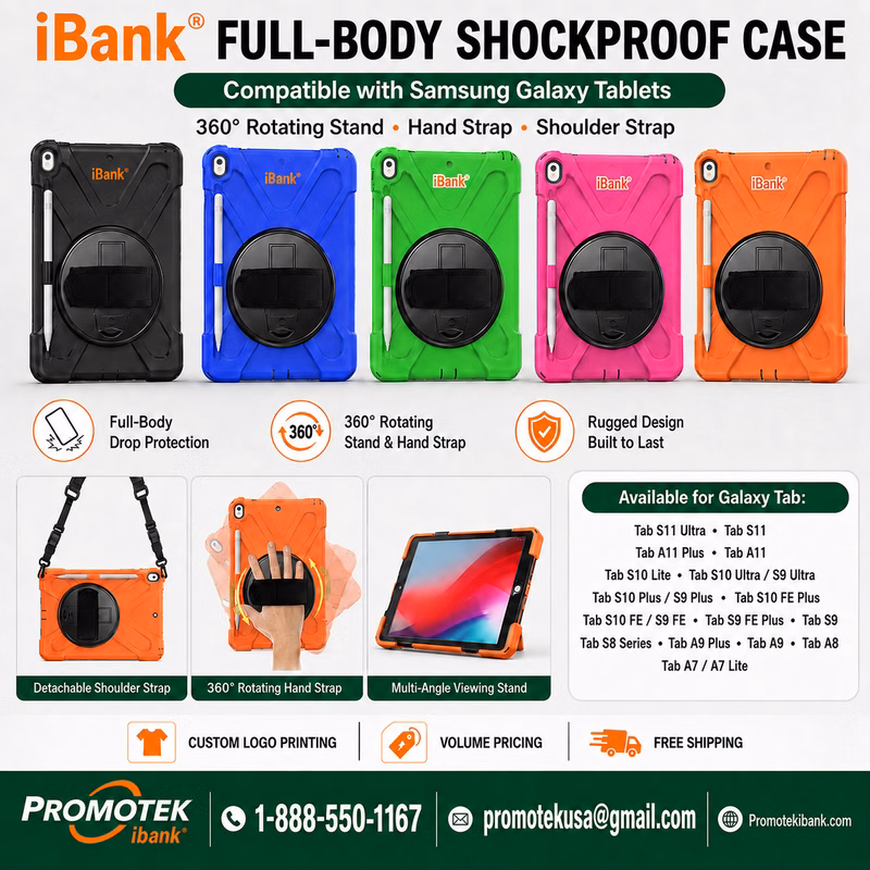 iBank ® Full-Body Shockproof Case for Samsung Galaxy Tab, with Hand/Shoulder Strap