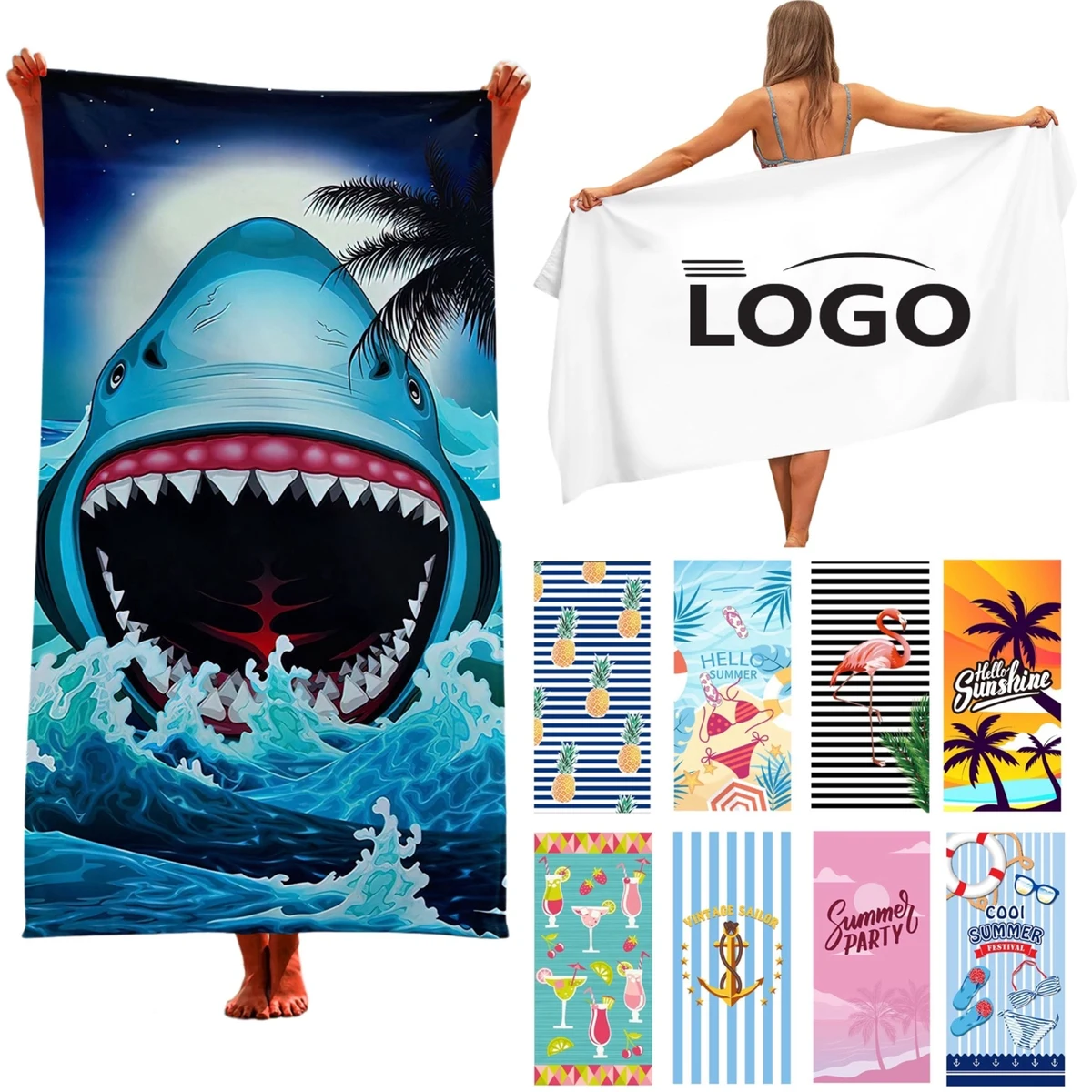 Sand Protection Microfiber Beach Towel For Adults 1