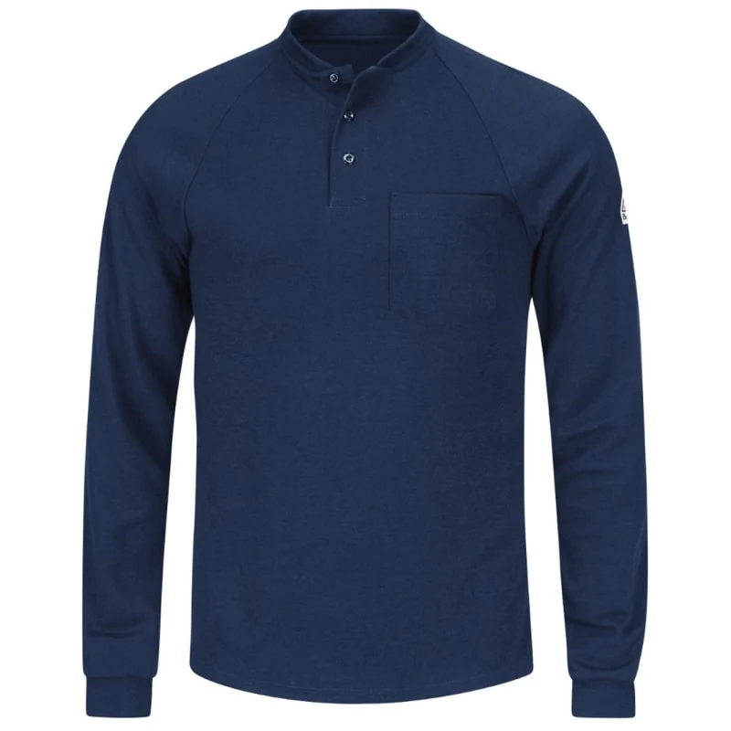 Bulwark Men's Long Sleeve Henley Shirt- CoolTouch®2 - SML2 1