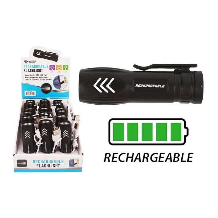 Rechargeable Mini COB LED Flashlight - Black 1