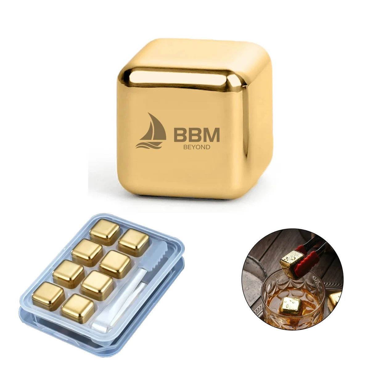 8Pcs Stainless Steel Whiskey Stones Set 1