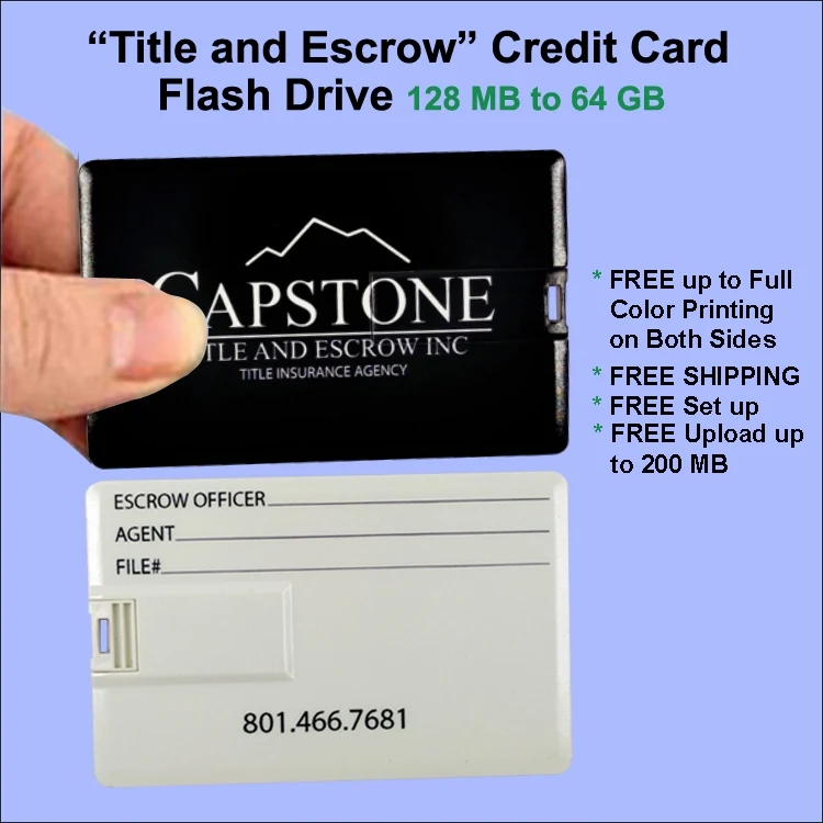 Title and Escrow Slim Card Flash Drive - 2 GB Memory 1