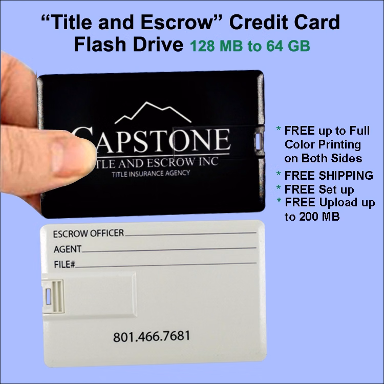 Title and Escrow Slim Card Flash Drive - 512 MB Memory