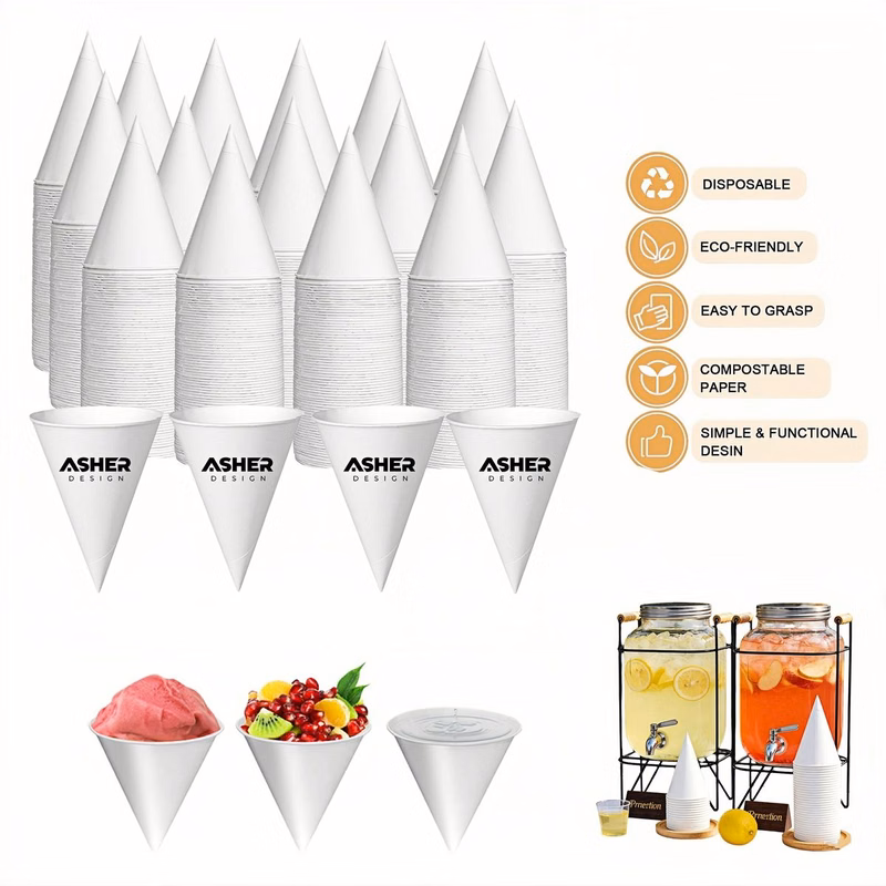 Custom 4.5oz Disposable Cone Water Cup Low MOQ