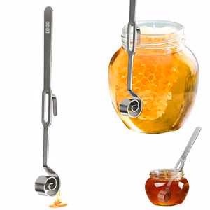 Coil Shaped Honey Dipper Stick Stirrer Stainless Steel