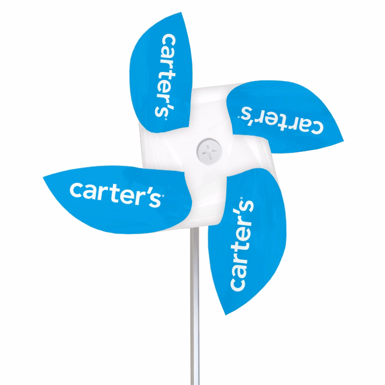 Pinwheel 3-White Mylar with 5" diameter straight propellers