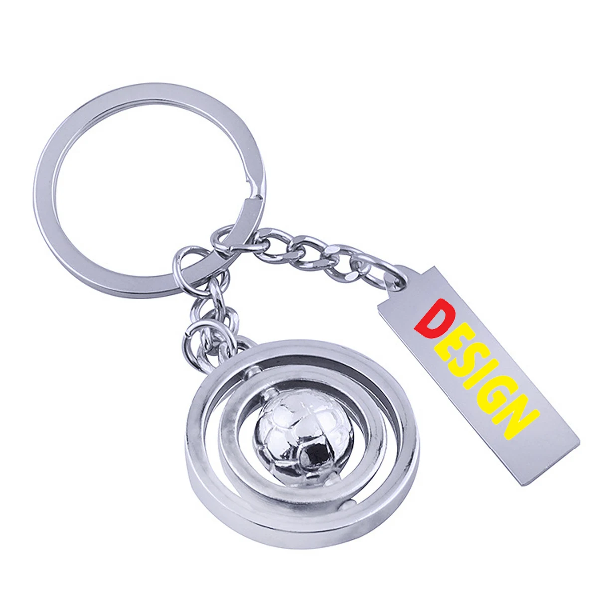 Personalized Rotating Soccer Tag Keychain 1