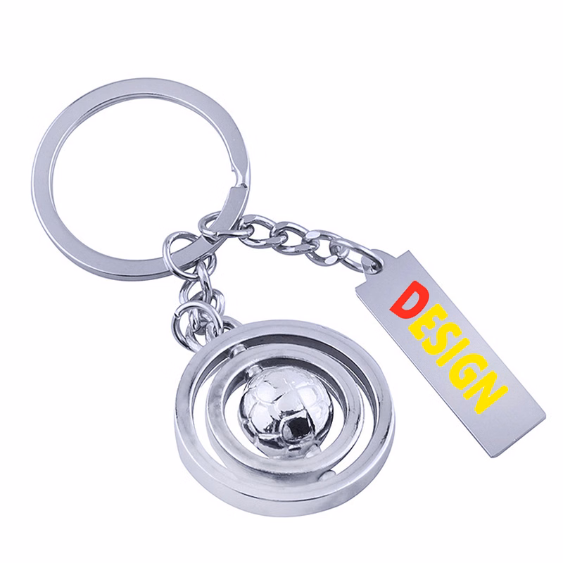 Personalized Rotating Soccer Tag Keychain