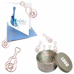 Guitar Shaped Paper Clips In Tin Box