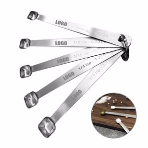 Versatile 5 in 1 Stainless Steel Measuring Square Spoon Set