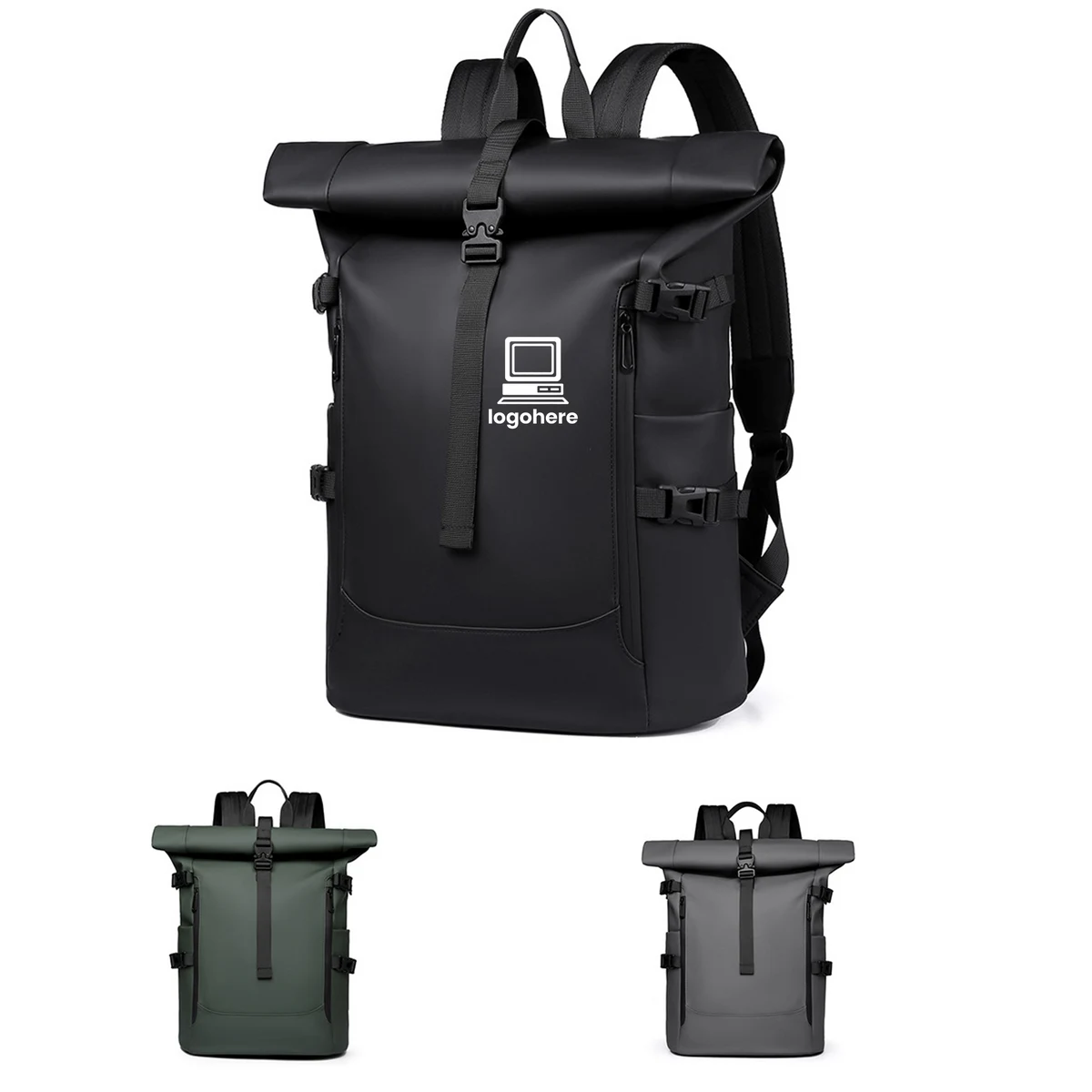 MOQ 10 PU Laptop Backpack Waterproof Travel Bag 1