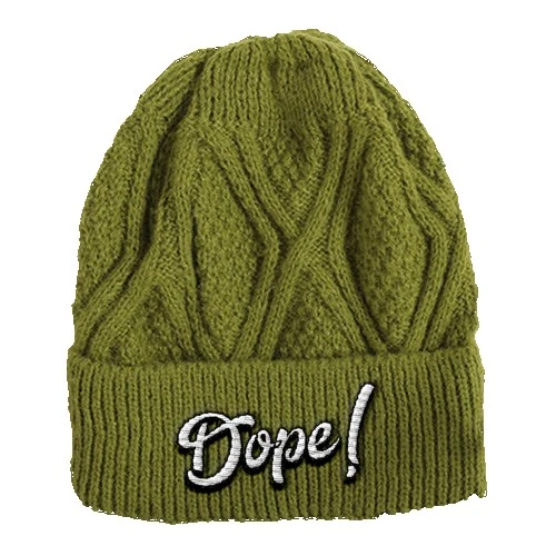 Diamond Lattice Cable Knit Cuffed Beanie With Custom Logo 1
