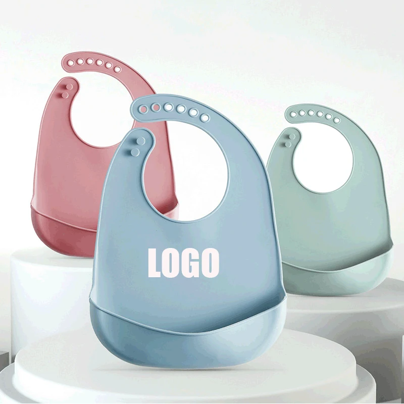 Waterproof Soft Durable Adjustable Silicone Baby Bibs 1