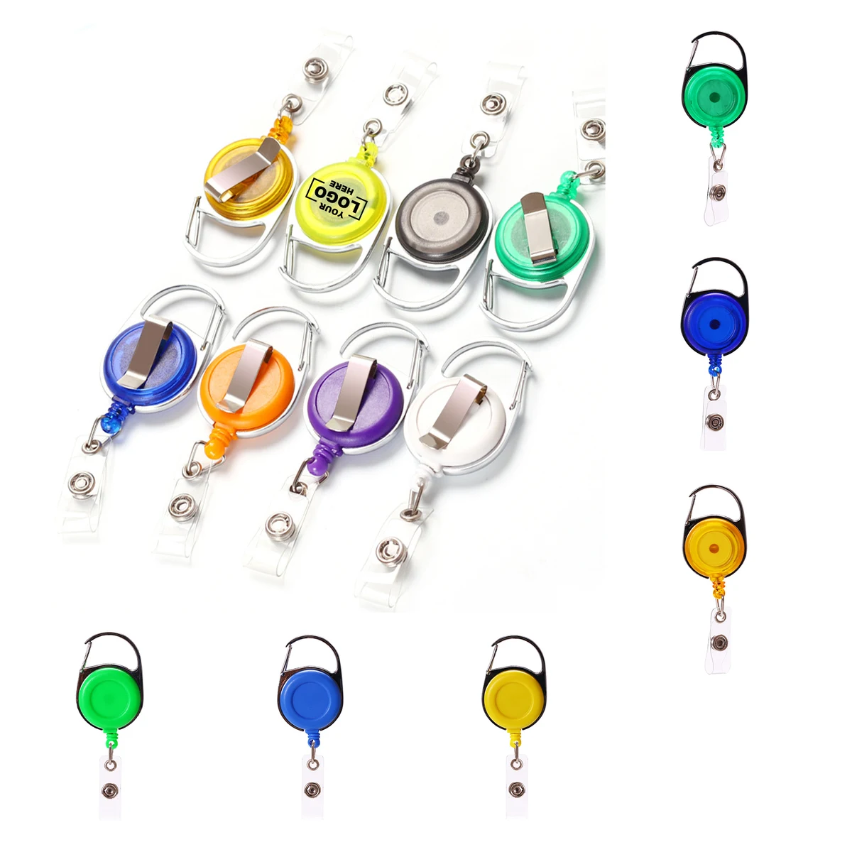 Clear Round Badge Reel with Swivel Clip 1