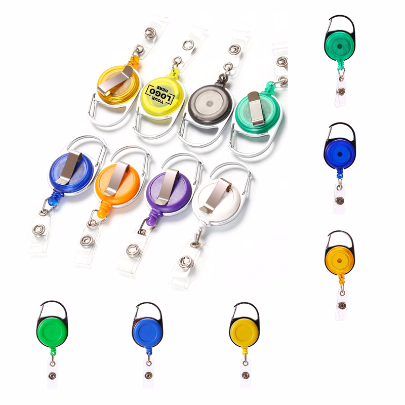 Clear Round Badge Reel with Swivel Clip