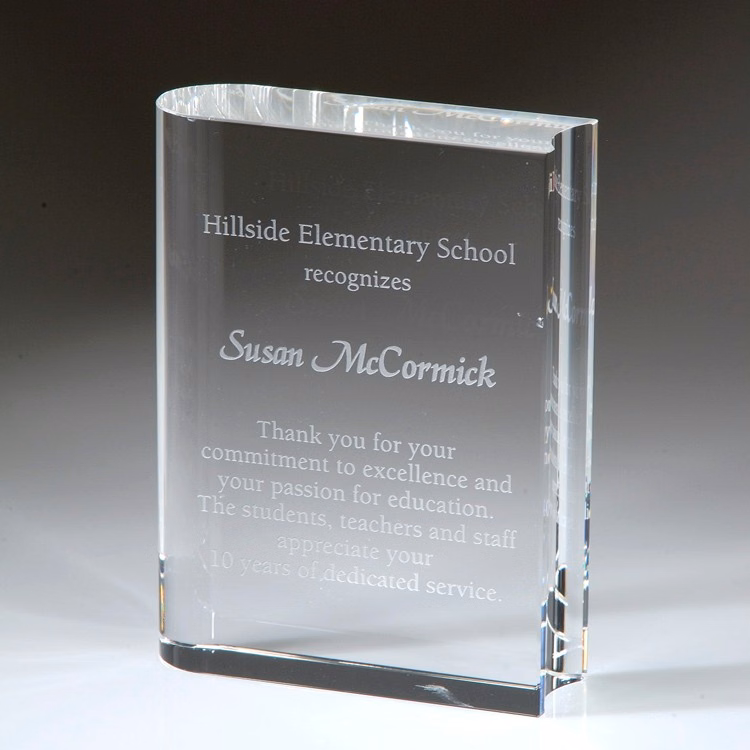 4" Crystal Award-Book