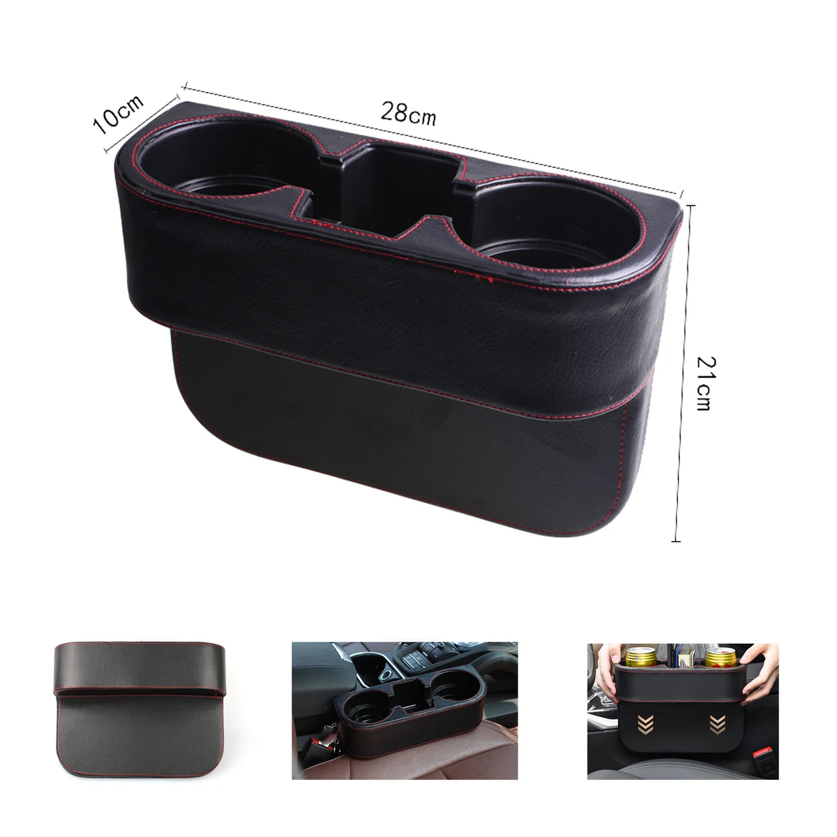 Auto Leather Cup Holder Organizer 1