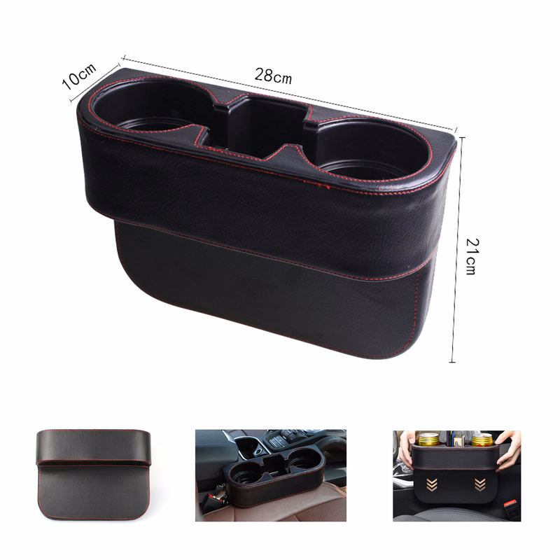Auto Leather Cup Holder Organizer