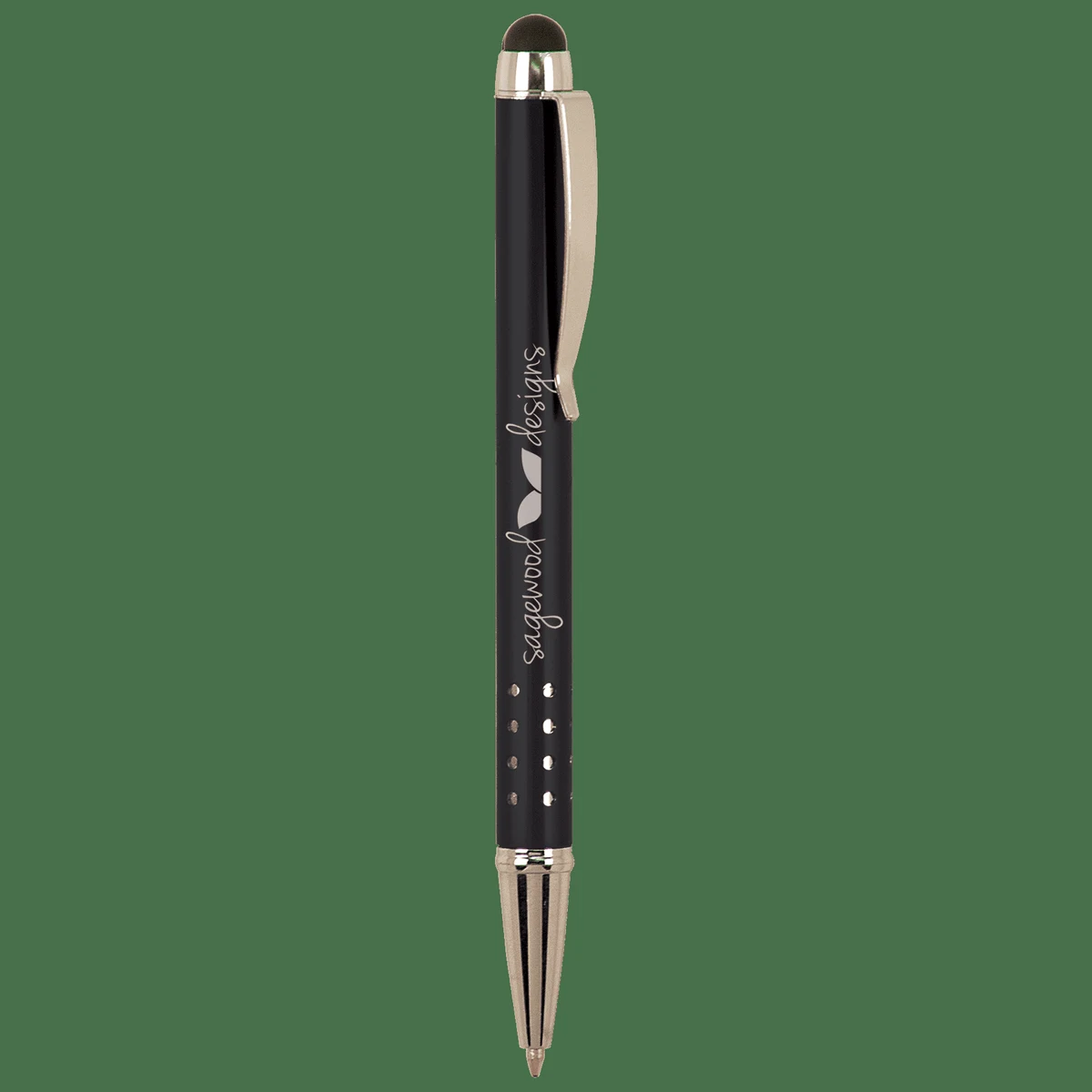 Black with Silver Trim Pen with Stylus 1
