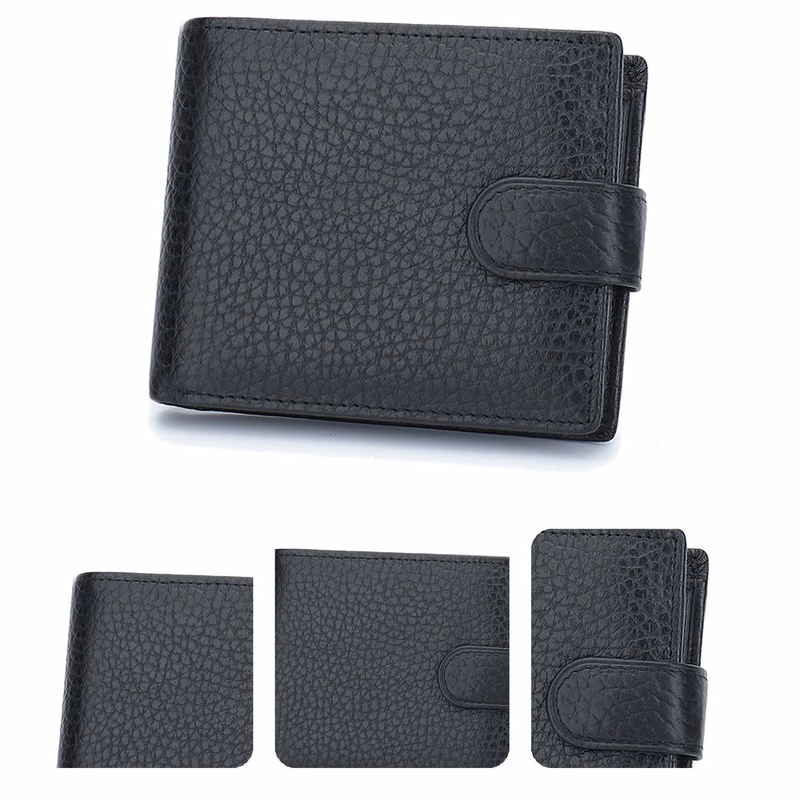 Genuine Leather Compact Men's Bifold Wallet
