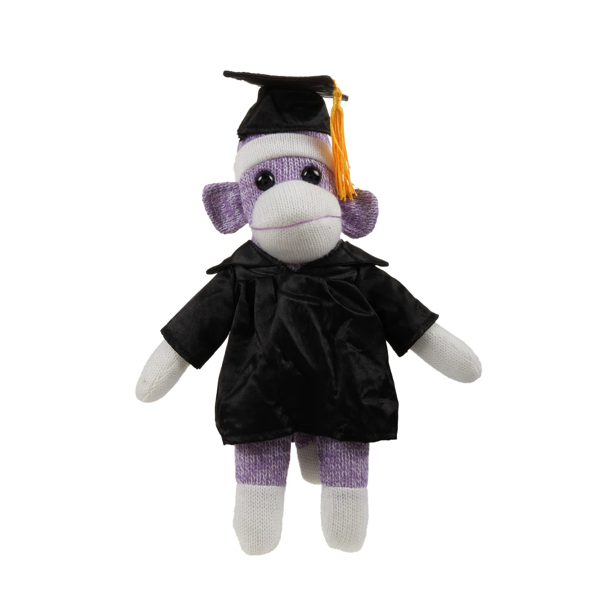 Purple Sock Monkey with Graduation Cap and Gown 1