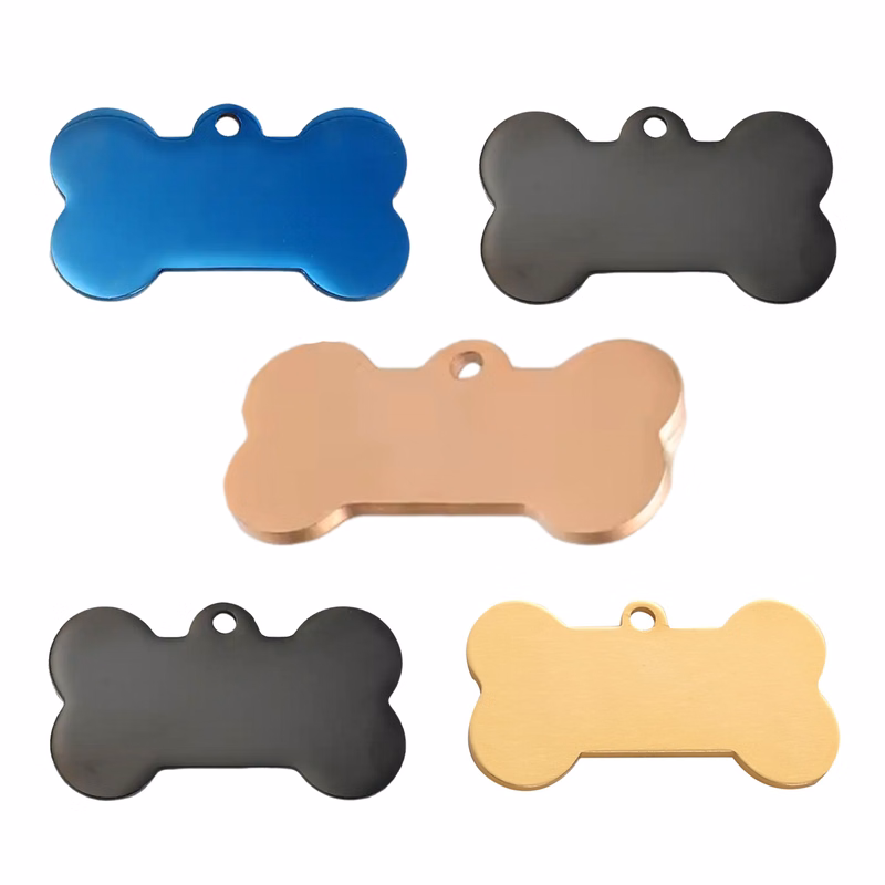 Bone Shaped Brass Pet Tag