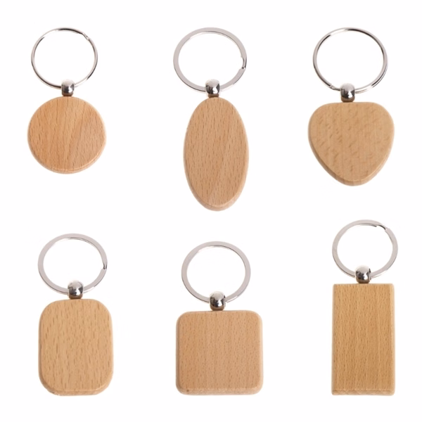 Custom 1.75 inch Rounded Rectangle Wood Keychain — Lightweight Key Organization