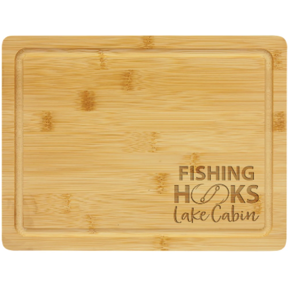 9" x 6" Bamboo Cutting Board with Drip Ring 1