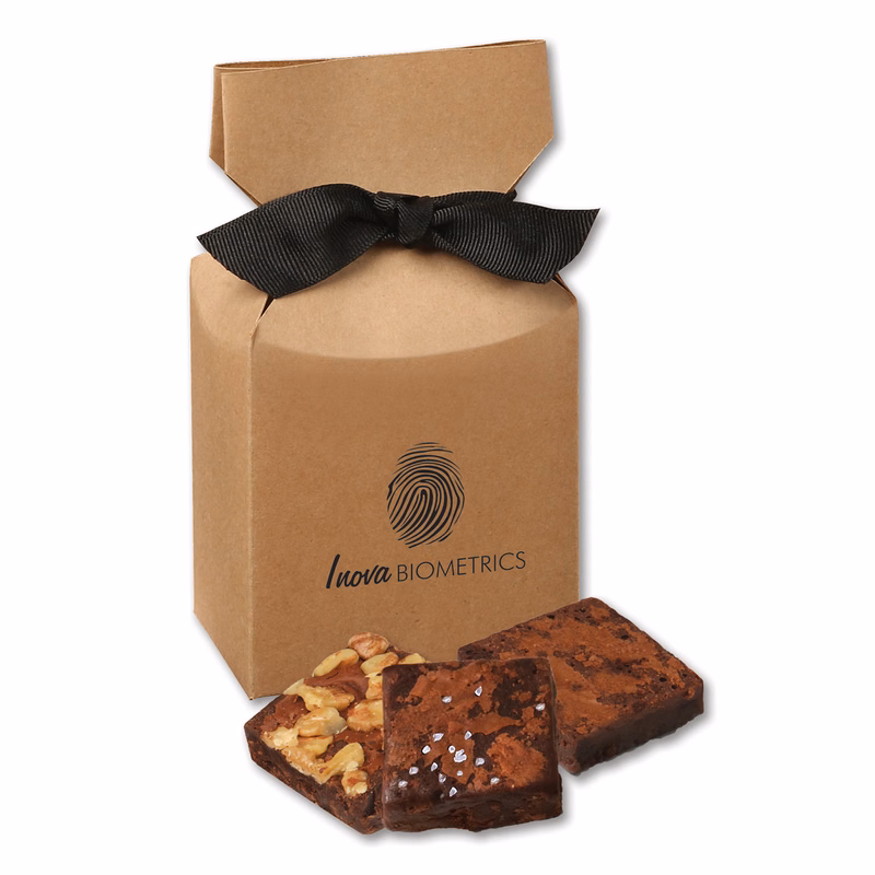 Gourmet Brownies in Kraft Premium Delights Gift Box