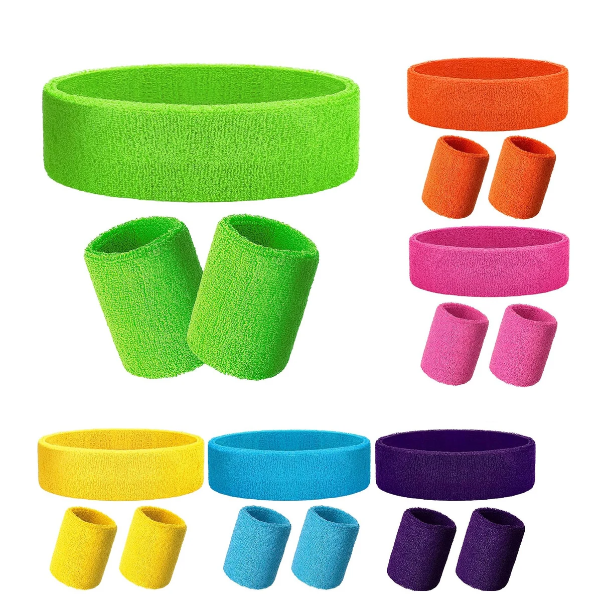 Cotton Sweatbands & Headband Set 1