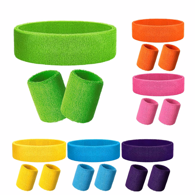 Cotton Sweatbands & Headband Set