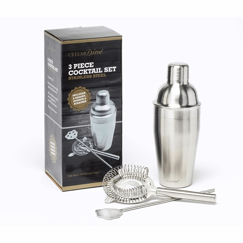 3-Piece Cocktail Bar Set (Stainless Steel)