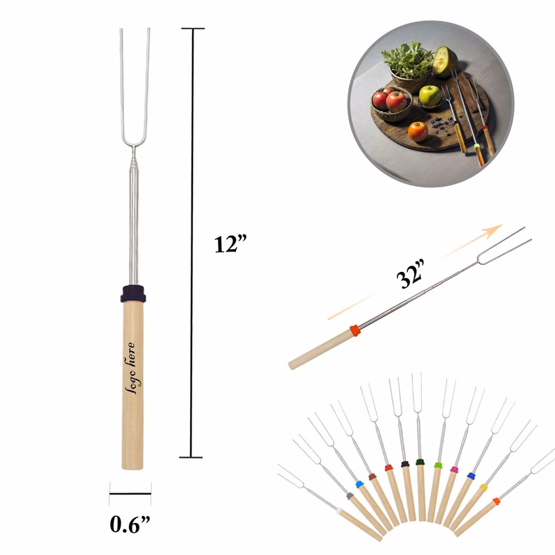 MOQ50 Telescopic Stainless BBQ Fork
