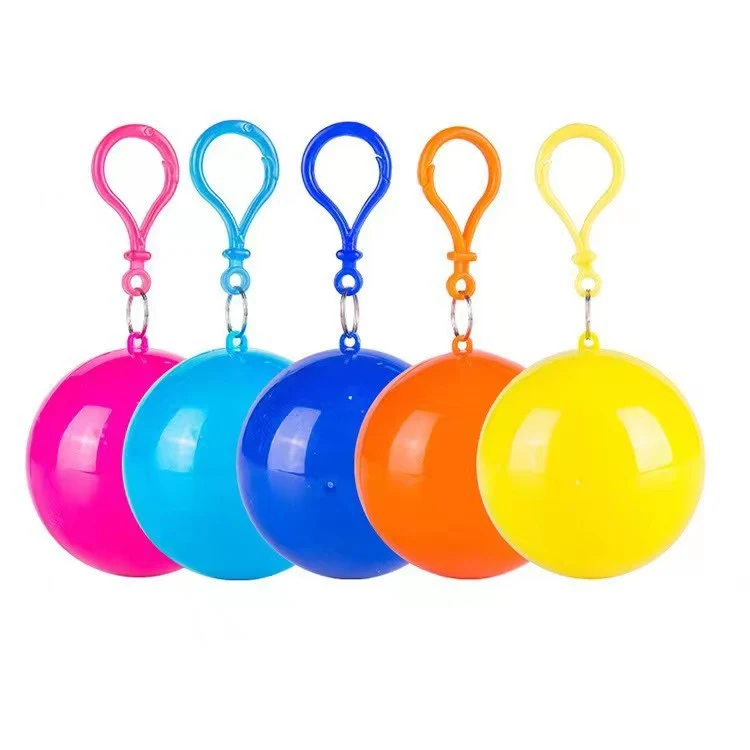 Disposable Raincoat Keychains With Ball 1