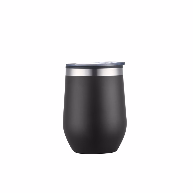 12 oz Black Double Wall Wine Cup