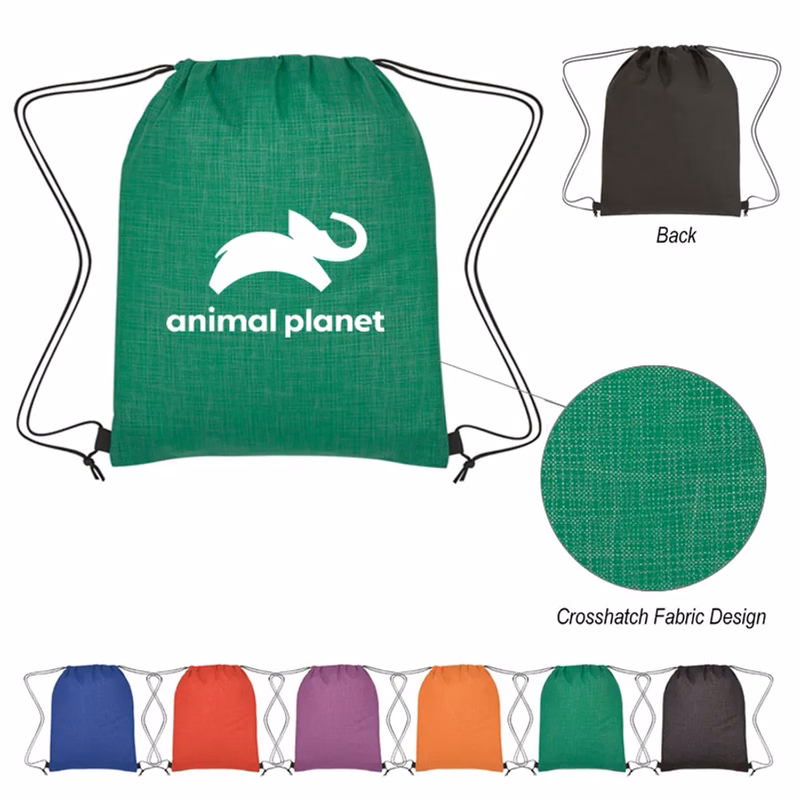 Crosshatch Non-woven Drawstring Bag