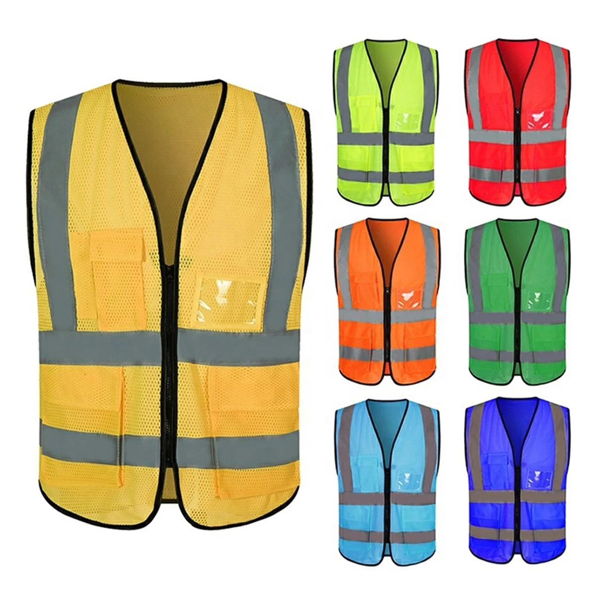Reflective Strips Mesh Safety Vest 1