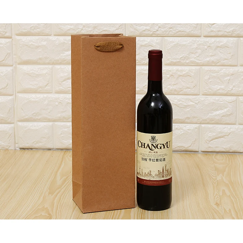Kraft Paper Wine Bag w/Handles 1