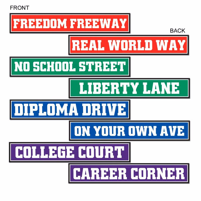 Graduation Street Sign Cutouts