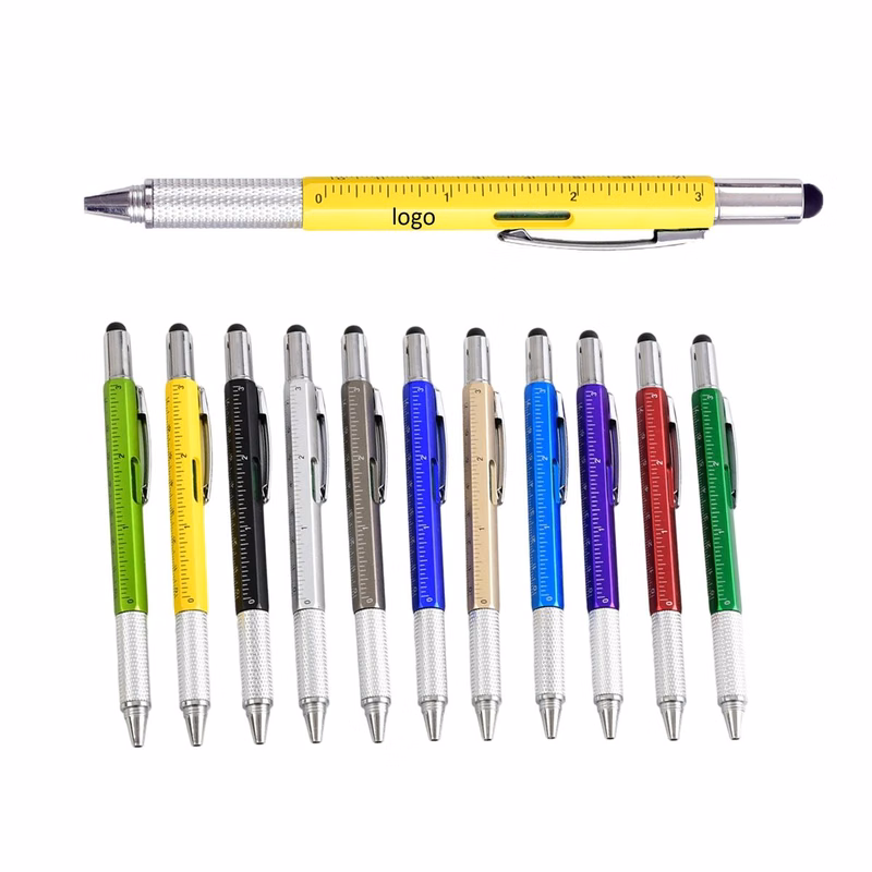 Multi-Function Pen with Level Ruler and Screwdriver Tip