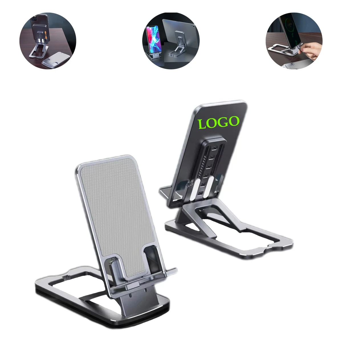 Foldable Alloy Desktop Phone Stand 1