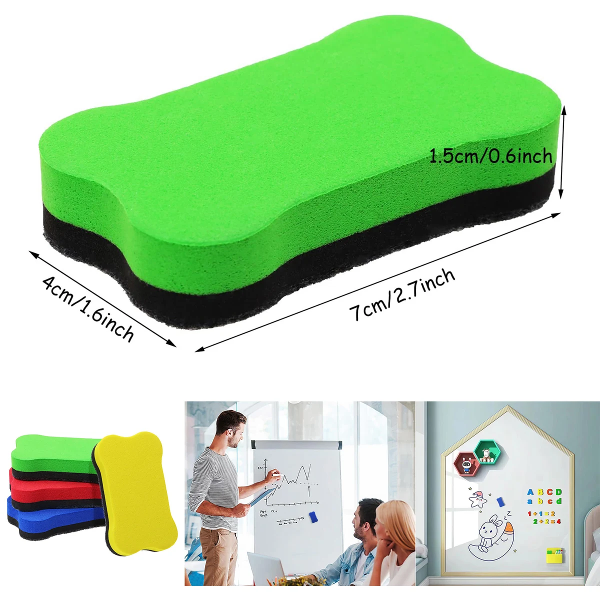 Small Magnetic Dry Eraser Chalkboard Cleaners Wiper 1