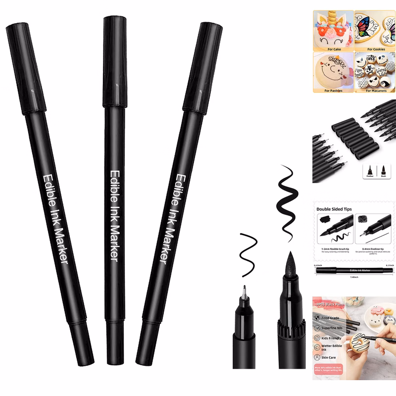 Double Sided with Extra Fine Tip (0.4mm) Thick Tip (0.7mm) Edible Pens