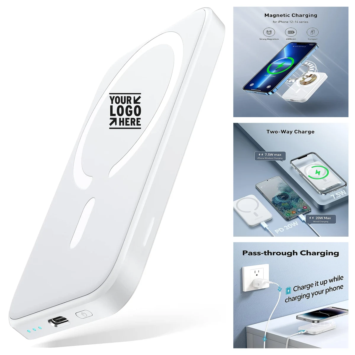 20W USB-C Cable Magnetic Power Bank Battery Pack 5000mAh Wireless Portable Charger 1