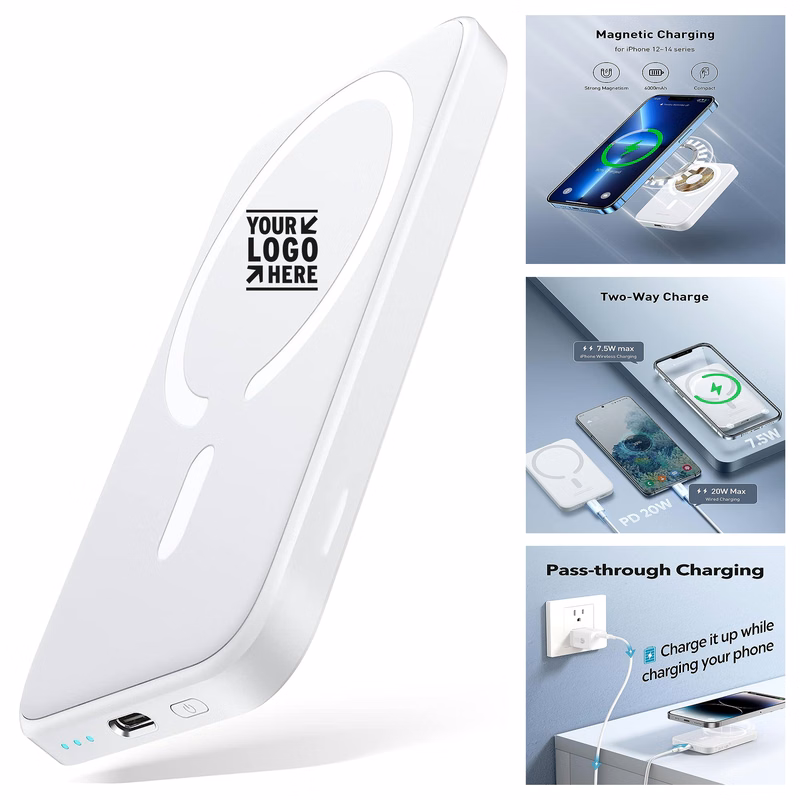 20W USB-C Cable Magnetic Power Bank Battery Pack 5000mAh Wireless Portable Charger  
