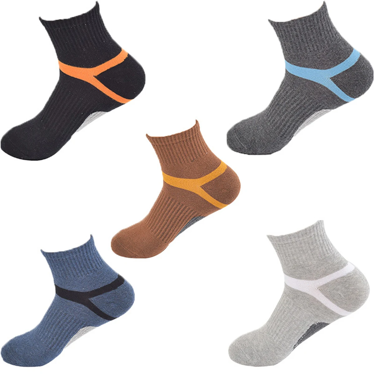 Contrast Color Running Sports Short Socks 1