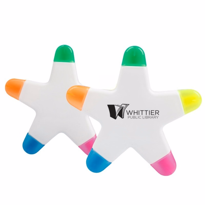 Five Color Star Shaped Highlighters