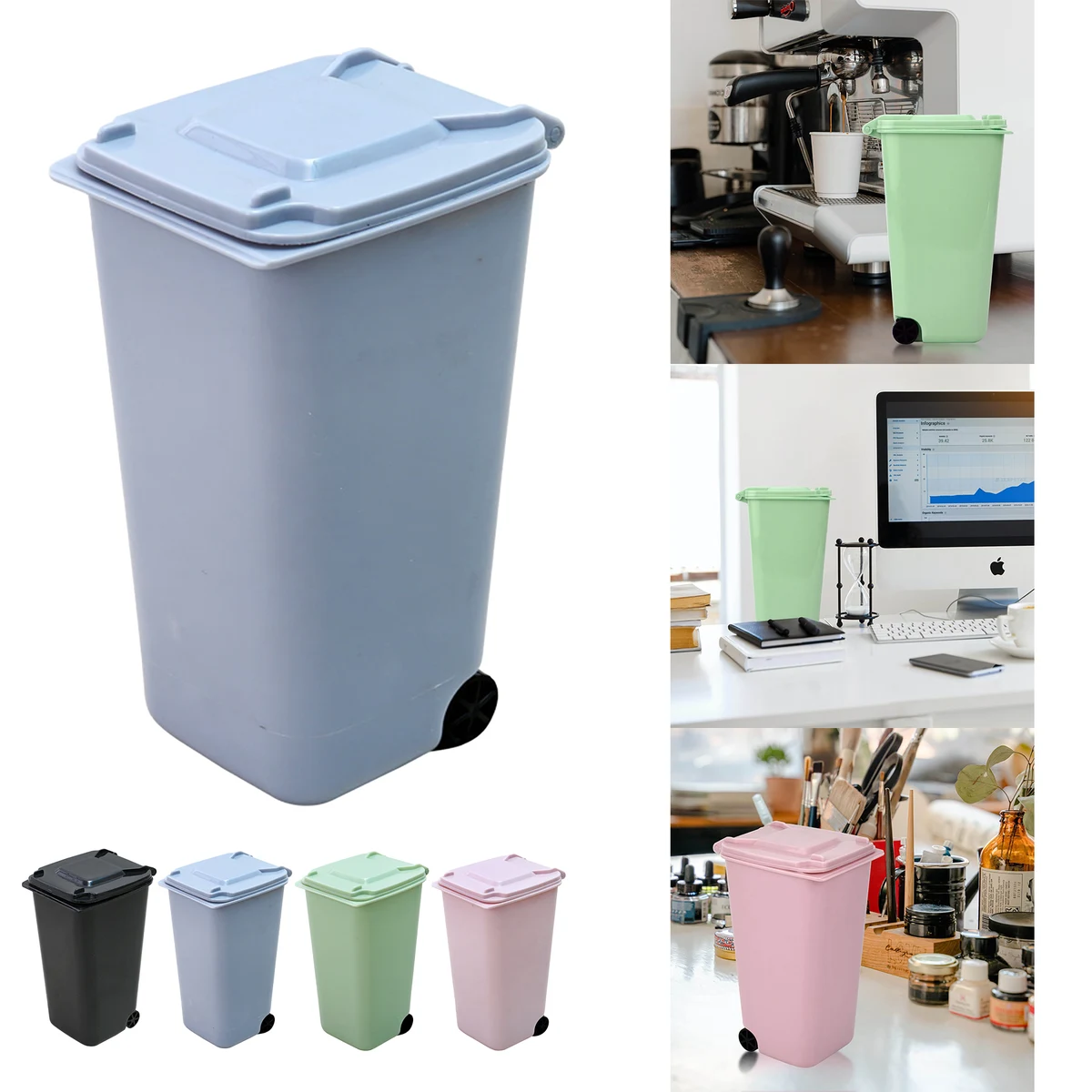 Mini Trash Can with Lid Swing Top 1