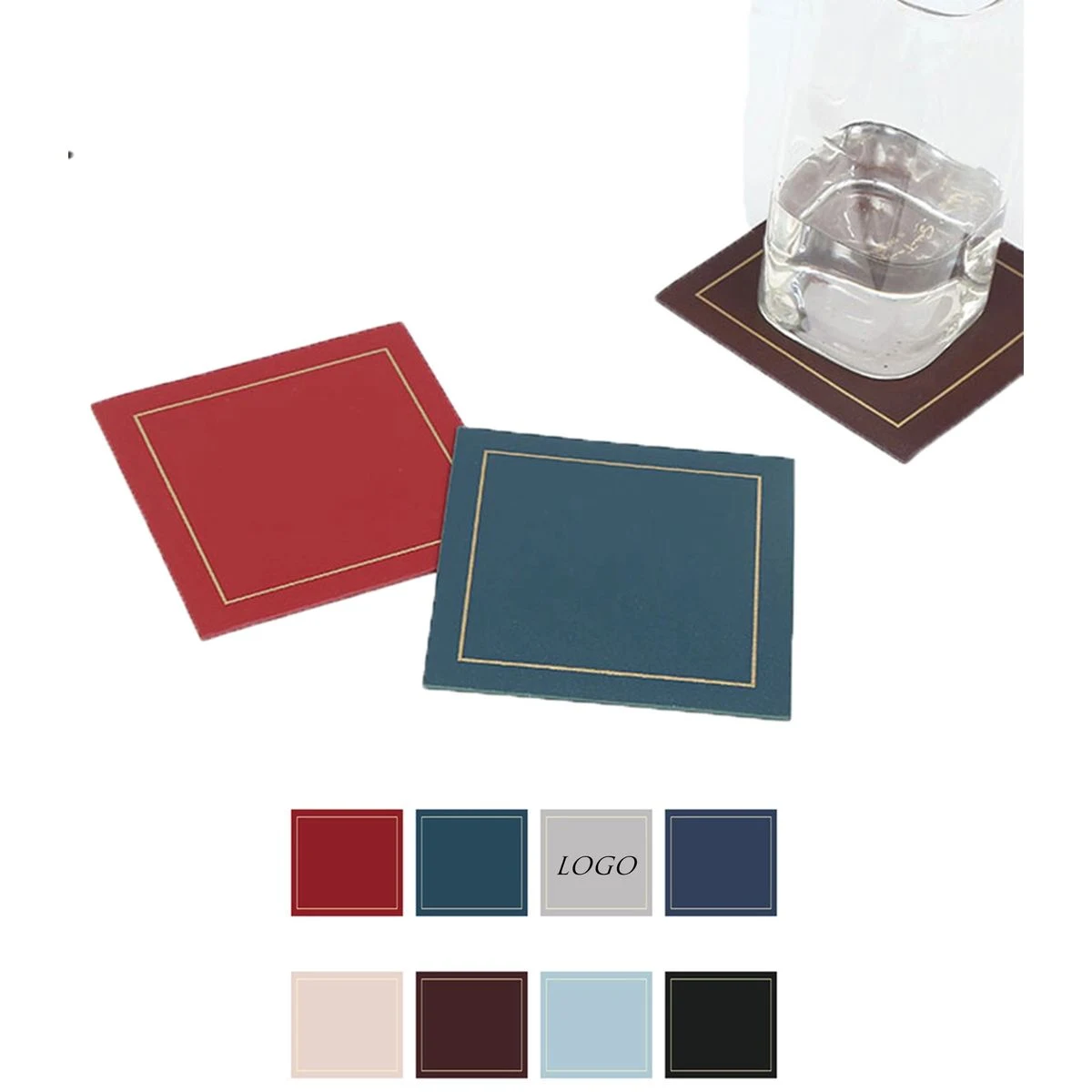 Leather Coaster Square Coffee Holder MOQ 50PCS 1